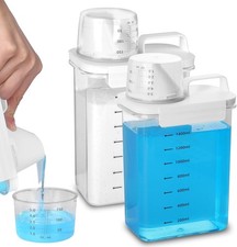 2X 1800ML Luftdichter Waschmittelspender mit Messbecher, Waschmittel Waschpulver