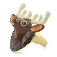 Rentiergeweih Ring vergoldet für Mädchen Damen