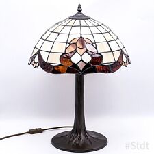 Vintage Tiffany Tischlampe Stehlampe Tischleuchte 80er Jahre Handmade | Braun