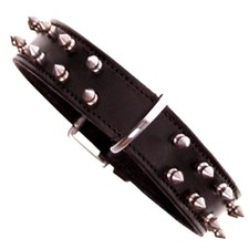 Lederhalsband Double Spike