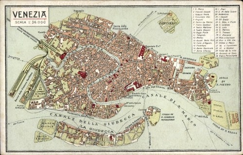 Stadtplan venezia venedig - ak,