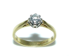 Damen 18 Karat 18ct Gelbgold Diamant Solitär Verlobungsring Größe L