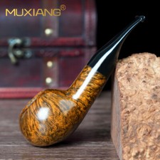 MUXIANG Bruyere Freehand Tabakpfeife 9mm glatt Smoking Pipe 10 Gratis Zubehör