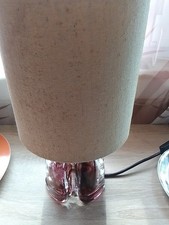 Tischlampe mit Glasfuß Schwer ,6247 , 9300  Limburg Lampenschirm , Stoff 