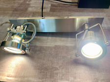 Deckenlampe Spotleuchte Spot GU10 2-flammig, Design Bühne Edelstahl