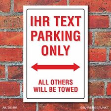 Schild American Style Deko Ihr Text Parking only Parkverbot Parkplatzschild