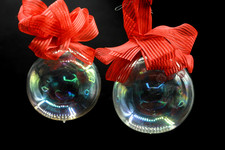 Christbaumschmuck 2x BAUMKUGEL Mundgeblasen Lauscha GLASKUGEL Ø 7cm transparent