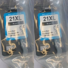 2x Black DRUCKERPATRONE für HP 21XL DESKJET F370 F375 F380 F2180 F2224 F2280