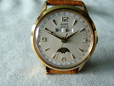 Aube Le Locle Swiss, Vollkalender, Automatic, Rarität, 50er ungetragen € 2690,-