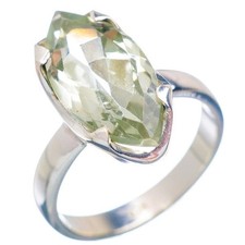 Prasiolith facettiert Ring 925