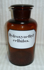 großes Apotheker Glas mit Stopfen Braunglas 14,5 x 28 cm