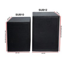 25cm subwooferbox mit - 25cm/10",