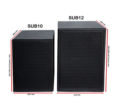 25cm subwooferbox mit - subwooferbox,