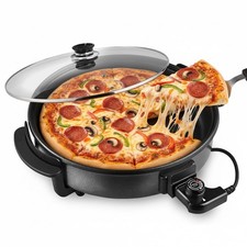 Elektrische Pfanne XXL mit Deckel 1500W Partypfanne Multipfanne Pizzapfanne