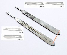 skalpellgriff nr. 3 oder 4 + 30 klingen nach wahl