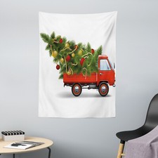 Weihnachten Mikrofaser Wandteppich Weihnachten LKW und Baum