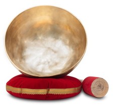 Therapie Klangschale Ton C groß Bowl Wurzel Chakra Kissen Schlägel Komplett Set