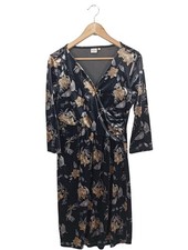 CREAM Wickelkleid Damen Kleid Gr. DE 40 schwarz-hellgrau-wollweiß Casual-Look