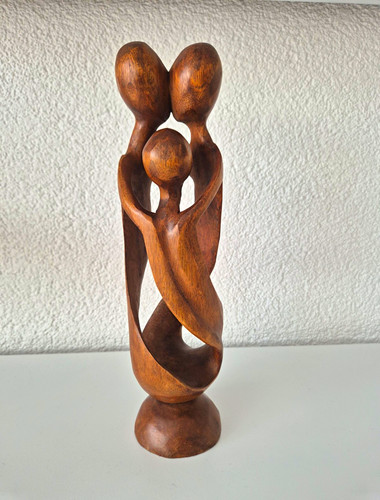 Abstrakte holzskulptur familie - abstrakte,