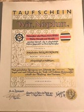 Dampfer UBENA - Äquatortaufe, Taufurkunde von 1932, Original!