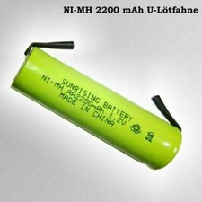 AA 2200mAh 1,2V mit U-Lötfahne  Ni-MH/NiMH Wiederaufladbar Ersatzakku Batterie