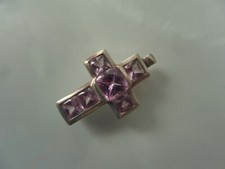 Schöner ,alter Anhänger ,Kreuz , 925 Silber mit geschliffenen Steinen , JOOP 