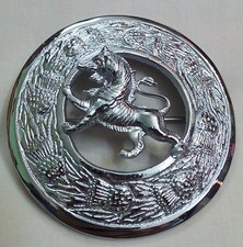 Schottisch Kilt Fly Plaid Brosche Löwe Rampant Chrom 3 "/ Damen Stift Broschen