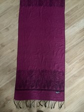 Trachten Schal Violett Damen mit Ornamenten, 70x180 cm