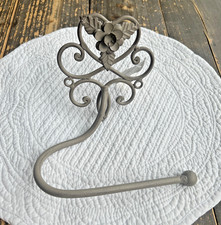 Toilettenpapierhalter Eisen antik beige grau Landhaus Vintage Shabby Clayre Eef