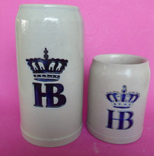 HB Steinmaßkrug Bierkrug 1Liter und 1/2 Liter Hofbräuhaus