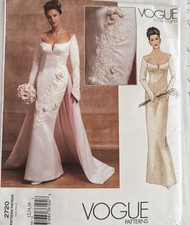 Schnittmuster  Voque 2720 Braut Kleid  Vintage  Gr. USA 12-16 Deutsch 38-42