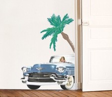 Wandtattoo Cadillac Girl USA Florida Kalifornien Home Sticker Wandsticker 