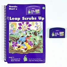 LEAPFROG School House LeapPad Cartridge & Book LEAP SCRUBS UP Consonants Vowels