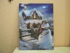 LED Leinwand Bild Wandbild Wanddekoration 40x30 cm winterlich Weihnachten Winter