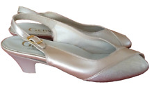 GERWINIA  Comfortschuh Halbschuh LACK Stoff SILBER PERLMUTT Größe 37  G weit 