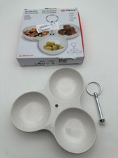 Alpina Servierschale Keramik Servierplatte 20x16 cm weiß 3 Fächer Snackschale