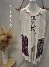 Damen Jeans Jacke Weste