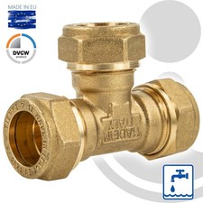 MS-Klemmringverbinder für Kupferrohr, T-Stück Verschraubung, DVGW-zugelassen