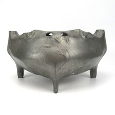 Kayserzinn Vase / Blumensteckschale 4514 Jugendstil Hugo Leven Entwurf Rose Bowl