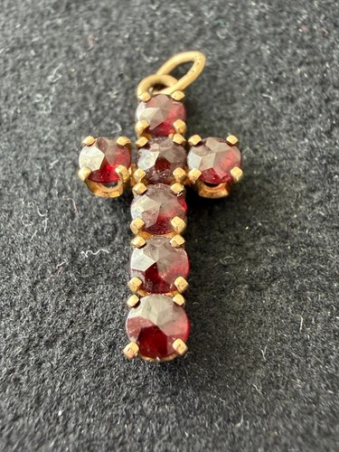 Granat kreuz anhänger gold - anhänger,