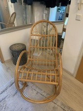 Original Bambus Rattan Schaukel Sessel ,Schaukelsessel,Buche,60cm.Lx110cm.x1m.H