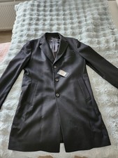 HUGO BOSS Herren Mantel schwarz Cashmere Wool 56