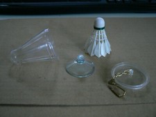 Mini Federball Badmintonshuttle Naturfedern Schlüsselanhänger Saugnapf 