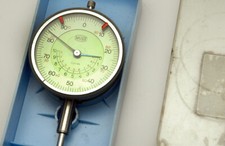 Mauser Messuhr Präzisionsmessuhr 0-5mm, O 57mm, Wert 0,01 mm, Tiefenmesser