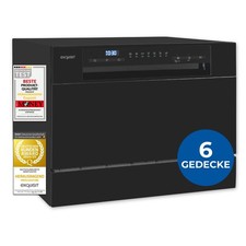 Exquisit Tischgeschirrspüler, 55cm breit, klein, ECO-Modus, GSP5206-030D schwarz