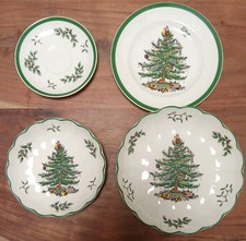 Schälchen und Teller Spode England Weihnachten Christmas Tree insgesamt 4 Teile