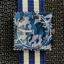 Stamps Uhr: Disguise blue + Armband Jack Stripes blue-white (beide wasserfest)