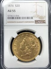 4111-16 1876 $ 20 Dollar USA Liberty Gold DoubleEagle  NGC AU 55  Auflage gering