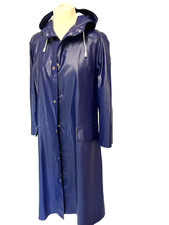S!    langer stabiler Regenmantel Gummiert  seidig glänzend  Gr; M