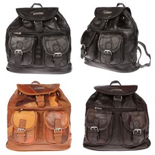 Großer echt Leder Damen Rucksack Day Bag Tasche City Freizeit Umhängetasche